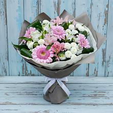 Букет цветов из:  Герберы, Альстромерии и Хризантемы в Орловском Забайкальского края