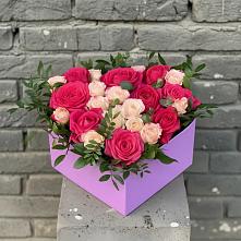 Цветочная композиция из Розы в коробке в Орловском Забайкальского края