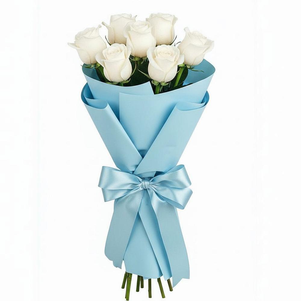 Букет 7 белых роз Проуд в Орловском Забайкальского края