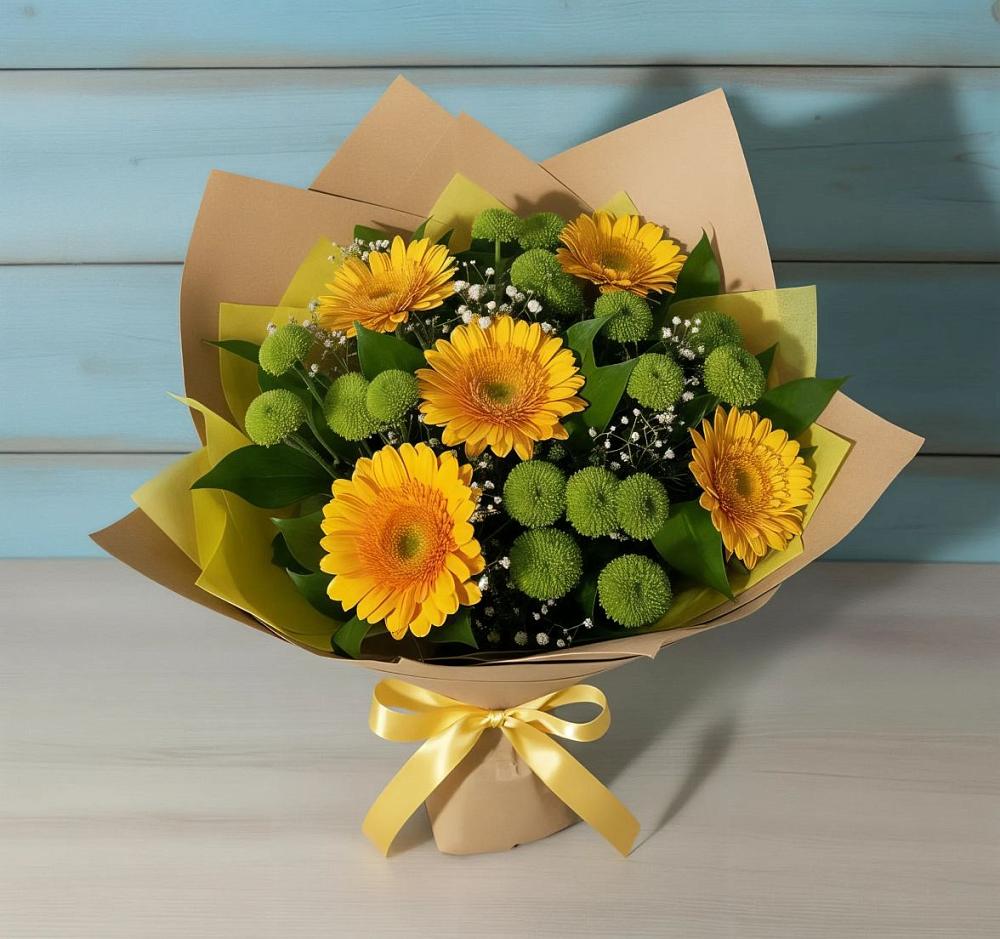 Букет цветов из: Герберы и Хризантемы в Орловском Забайкальского края
