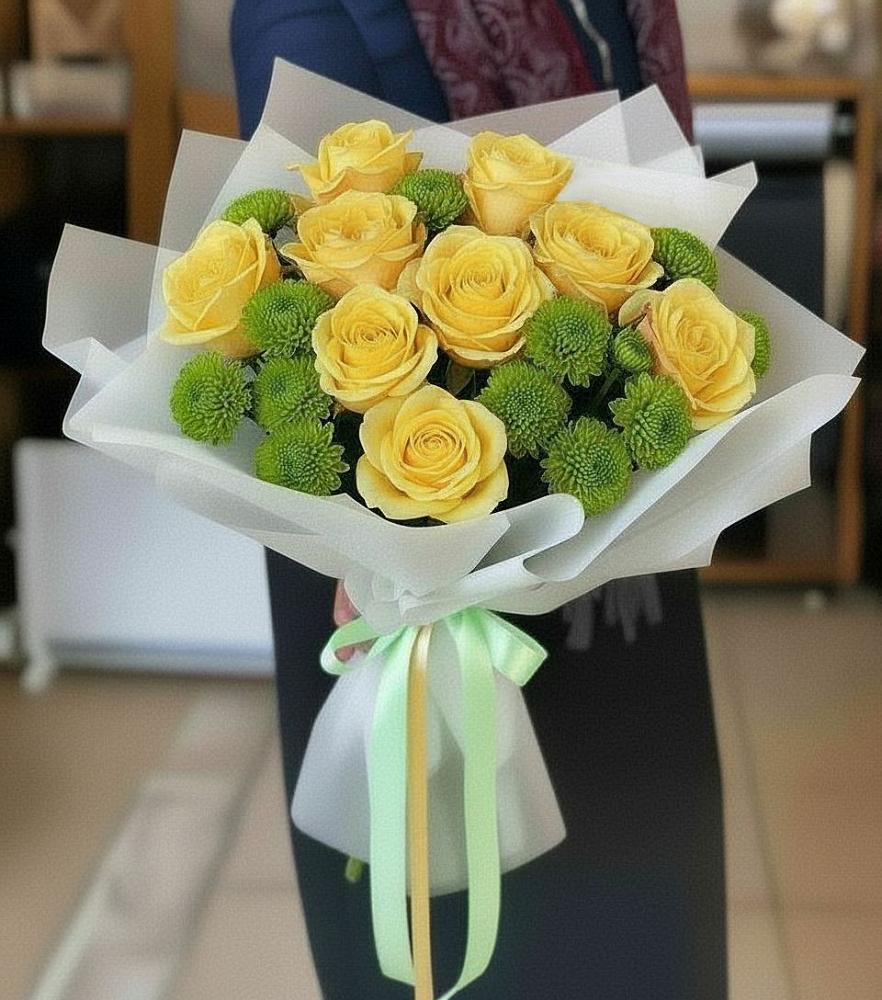 Букет цветов из: Хризантемы и Розы в Орловском Забайкальского края