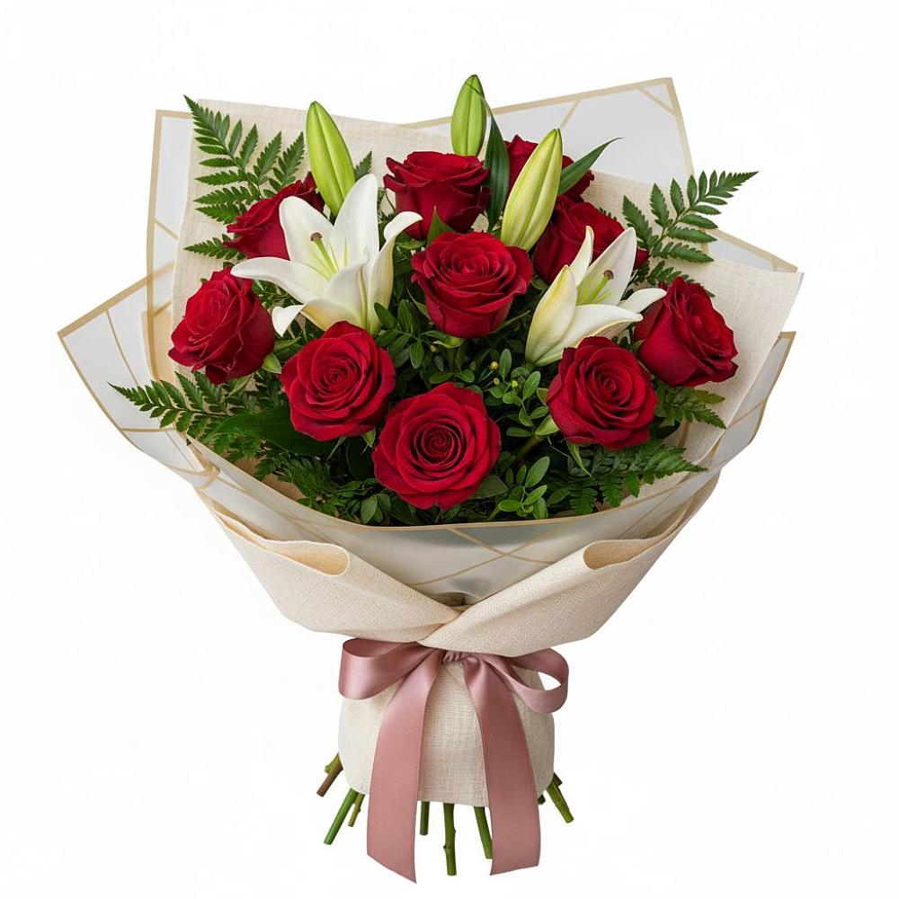 Букет цветов из: Лилии и Розы в Орловском Забайкальского края