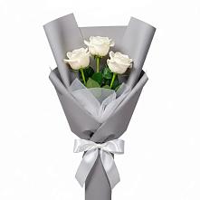 Букет 3 белые розы #REPLACE_PRED# Орловском Забайкальского края
