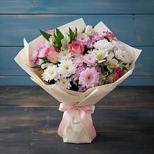 Букет цветов из:  Хризантемы, Альстромерии и Розы #REPLACE_PRED# Орловском Забайкальского края