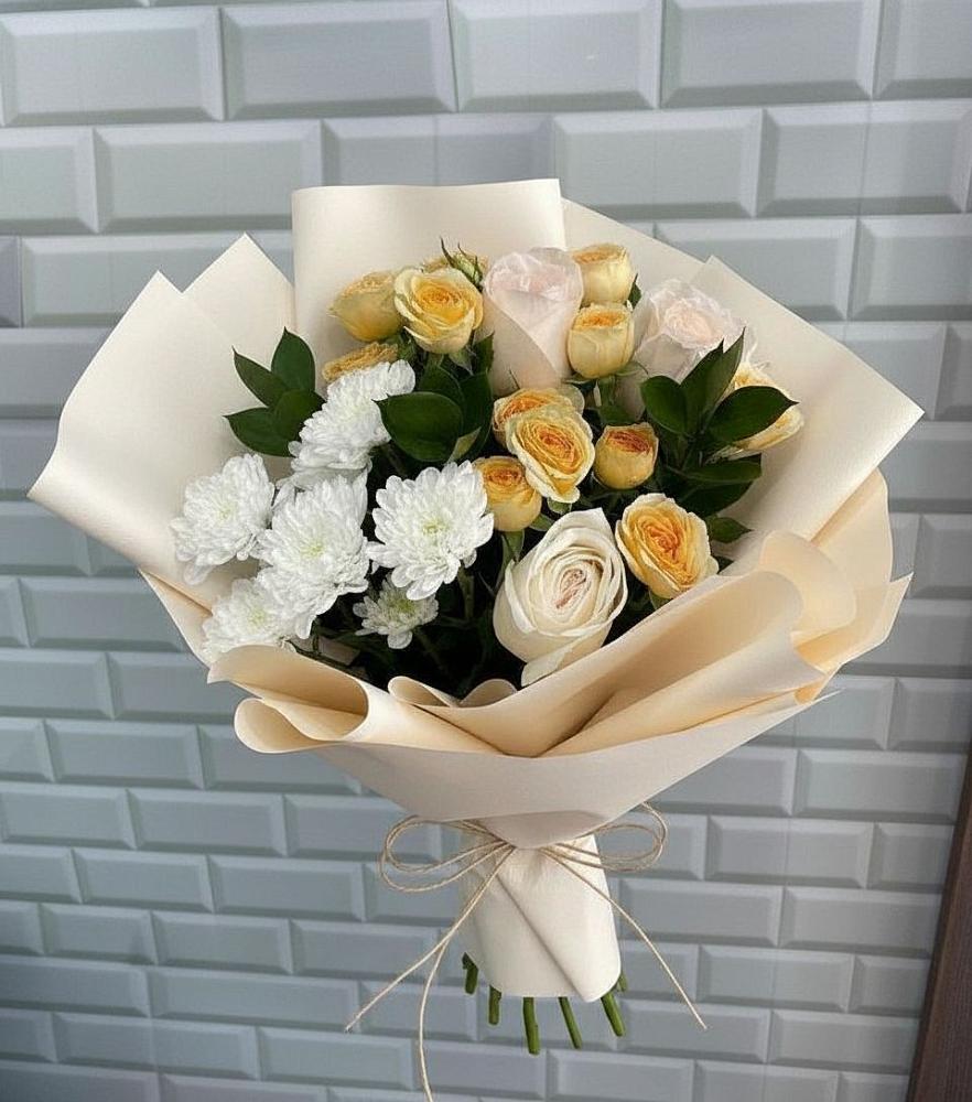 Букет цветов из: Розы и Хризантемы в Орловском Забайкальского края
