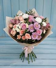 Букет цветов из:  Хризантемы, Розы и Альстромерии #REPLACE_PRED# Орловском Забайкальского края