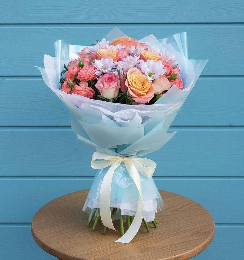 Букет цветов из: Хризантемы и Розы в Орловском Забайкальского края