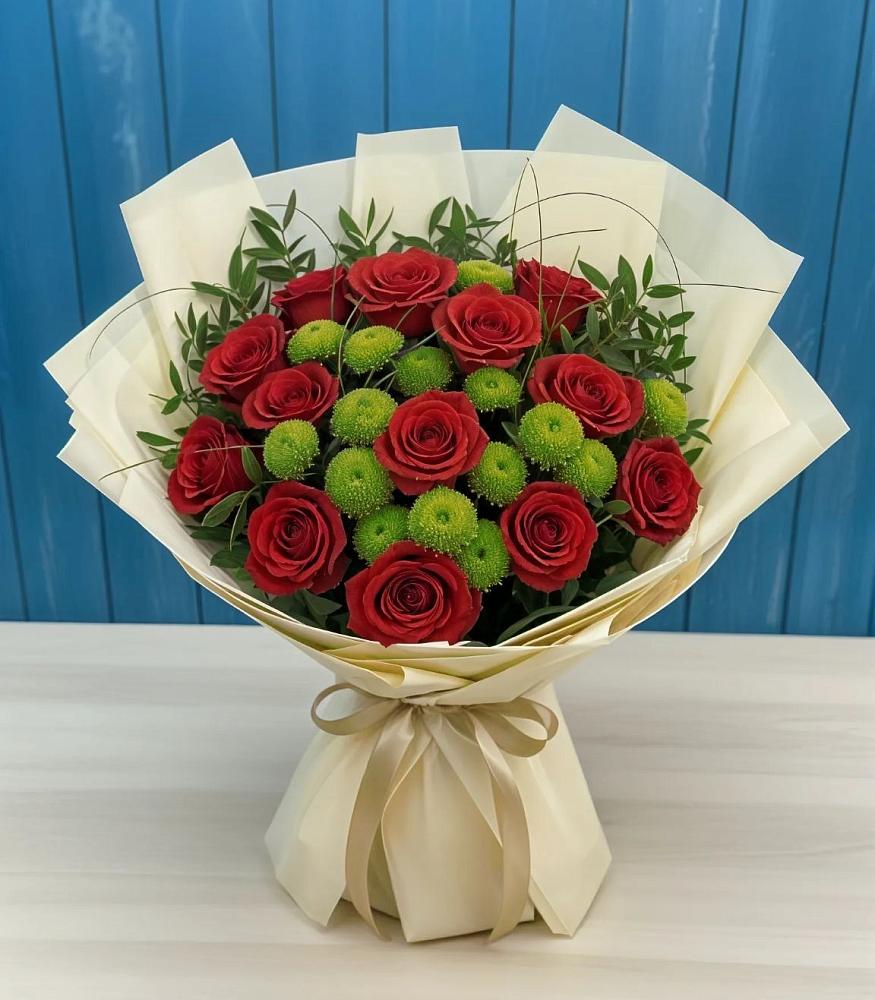 Букет цветов из: Розы и Хризантемы в Орловском Забайкальского края