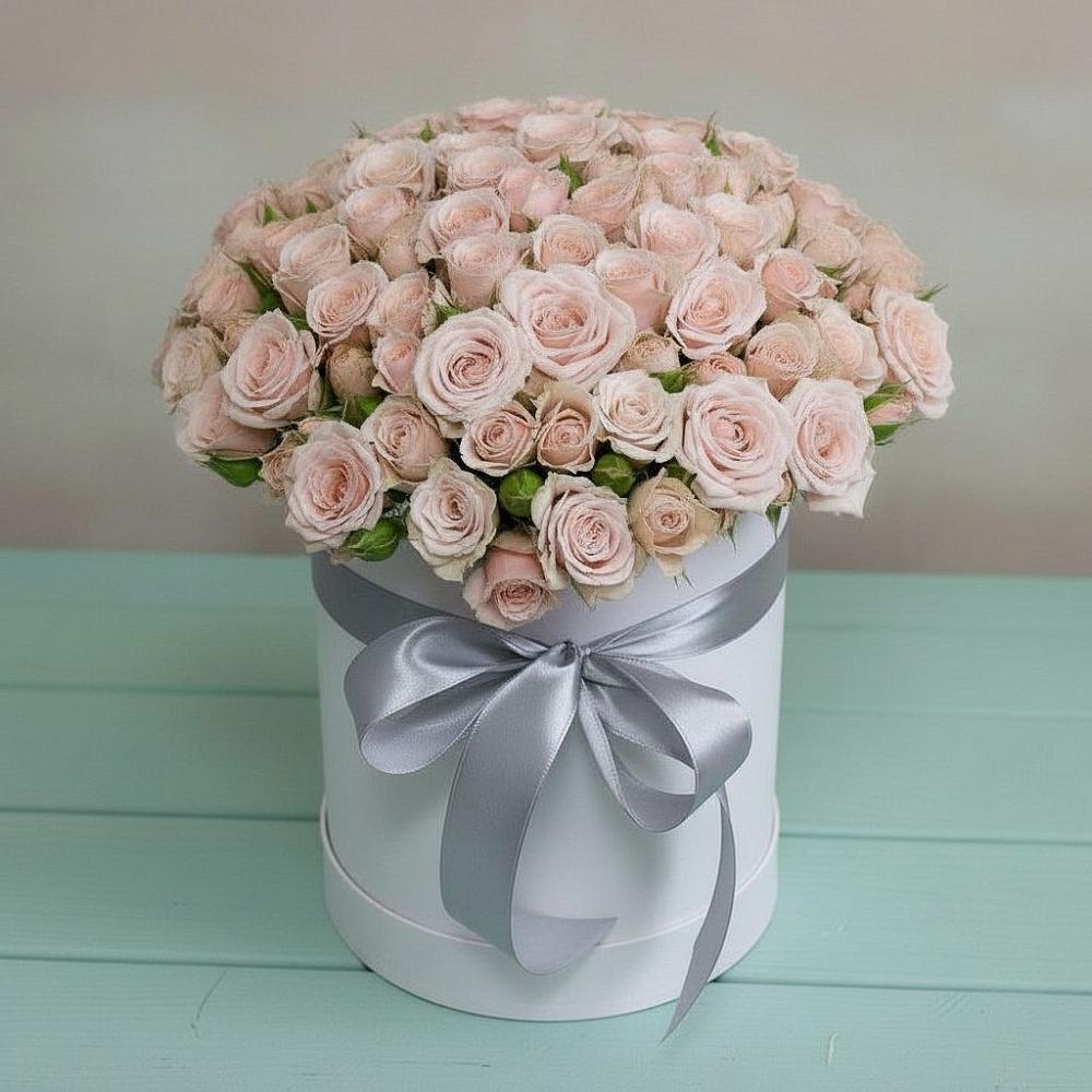 Цветочная композиция из Розы в шляпной коробке в Орловском Забайкальского края